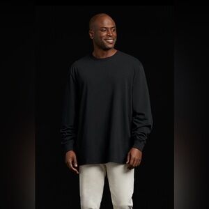 NUUDS Men’s Long Sleeve Boxy Tee in Black, sz MD